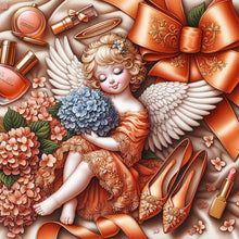 Load image into Gallery viewer, Diamond Painting - Full Round - Orange Hydrangea Angel Girl (30*30CM)

