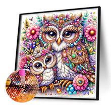 Load image into Gallery viewer, Diamond Painting - Full Round - Double Owl With Pearls (40*40CM)
