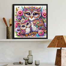 Load image into Gallery viewer, Diamond Painting - Full Round - Double Owl With Pearls (40*40CM)
