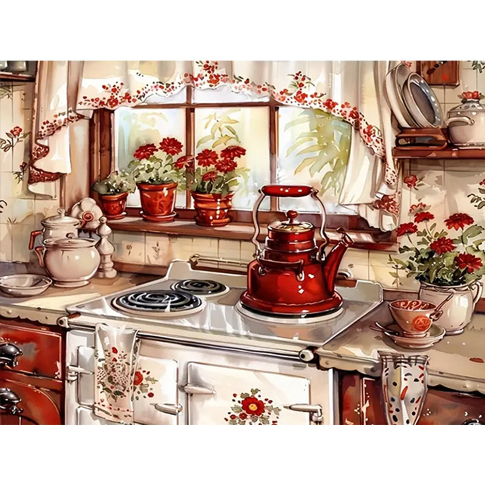Diamond Painting - Full Round - Warm kitchen (40*30CM)
