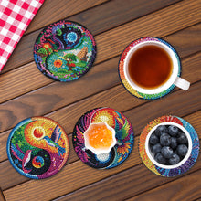 Load image into Gallery viewer, 8Pcs Wooden Moon Scenery DIY Coaster Diamond Dot Kits Round Diamond Art Coasters
