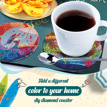 Load image into Gallery viewer, 8Pcs Wooden Moon Scenery DIY Coaster Diamond Dot Kits Round Diamond Art Coasters
