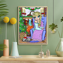 Load image into Gallery viewer, Diamond Painting - Full Round - Christmas Blonde Girl (40*50CM)
