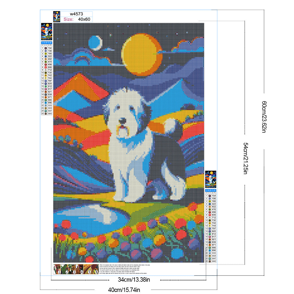 Diamond Painting - Full Round - Geometric Dog (40*60CM)