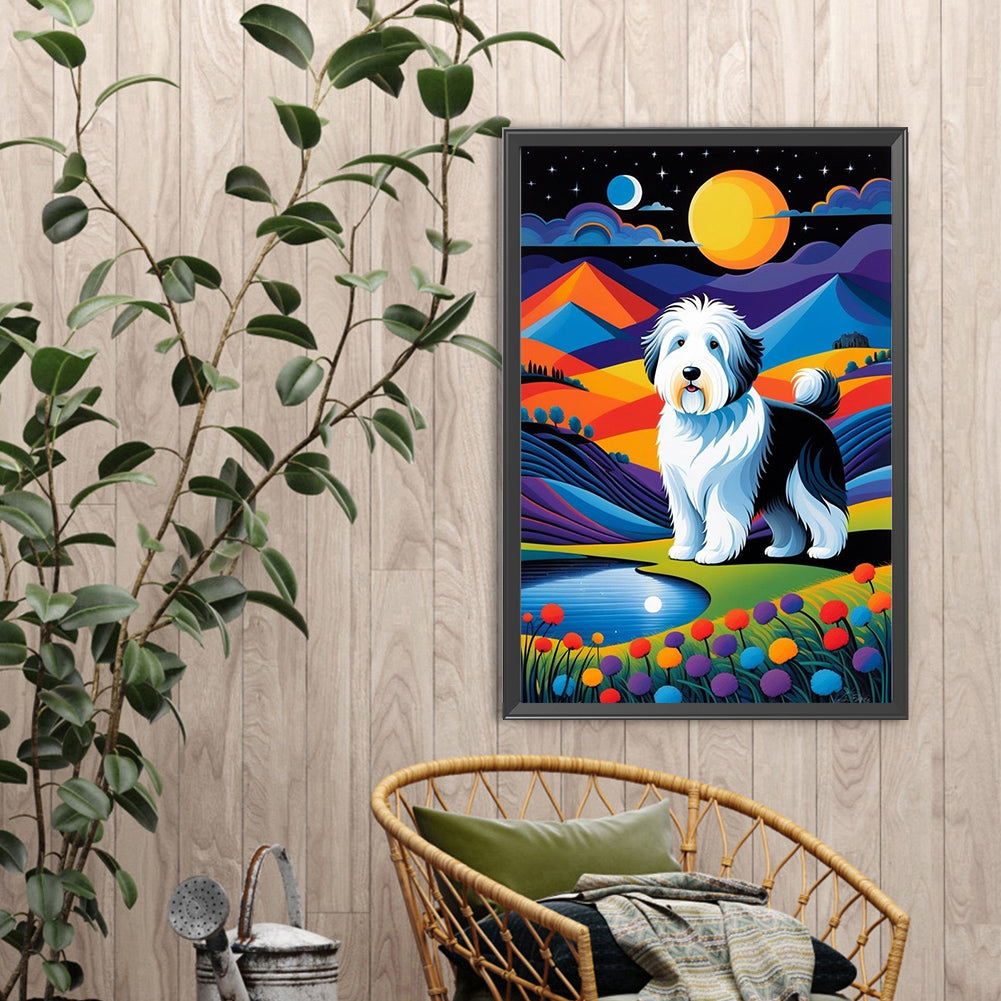 Diamond Painting - Full Round - Geometric Dog (40*60CM)