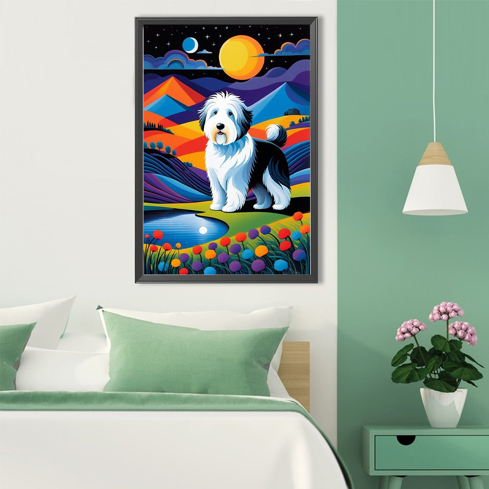Diamond Painting - Full Round - Geometric Dog (40*60CM)