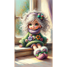 Load image into Gallery viewer, Diamond Painting - Full Round - White hair sweater sunshine girl (40*70CM)
