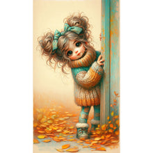 Load image into Gallery viewer, Diamond Painting - Full Round - Warm sweater behind the door girl (40*70CM)
