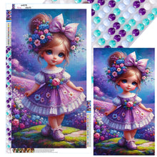 Load image into Gallery viewer, Diamond Painting - Full Round - Purple flower girl (40*70CM)
