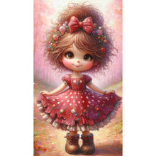 Load image into Gallery viewer, Diamond Painting - Full Round - Floral red skirt girl (40*70CM)
