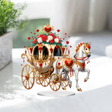 Load image into Gallery viewer, Acrylic Special Shape Flower Carriage Diamond Painting Desktop Ornaments
