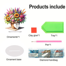 Load image into Gallery viewer, Acrylic Special Shape Flowers Diamond Painting Desktop Ornaments for Home Decor
