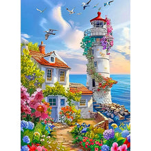 Load image into Gallery viewer, Diamond Painting - Full Round - Seaside lighthouse scenery (50*65CM)
