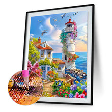 Load image into Gallery viewer, Diamond Painting - Full Round - Seaside lighthouse scenery (50*65CM)
