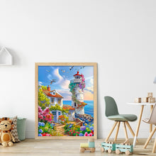 Load image into Gallery viewer, Diamond Painting - Full Round - Seaside lighthouse scenery (50*65CM)
