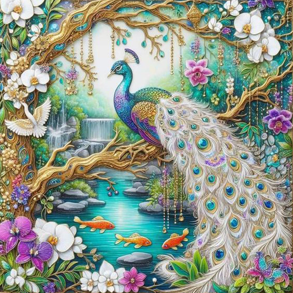 Diamond Painting - Full Round - Peacock (40*40CM)