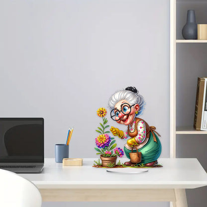Acrylic Special Shaped Grandma Leisure Time Diamond Painting Desktop Decorations