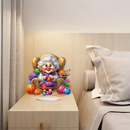 Acrylic Special Shaped Grandma Leisure Time Diamond Painting Desktop Decorations