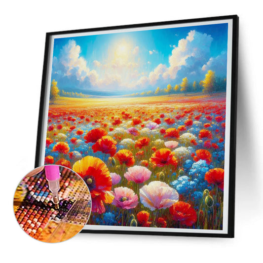 Diamond Painting - Full Round - Clear Sky Flower Sea (30*30CM)