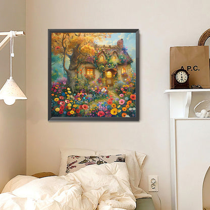 Diamond Painting - Full Round - Quaint Cottage in Flowers (30*30CM)
