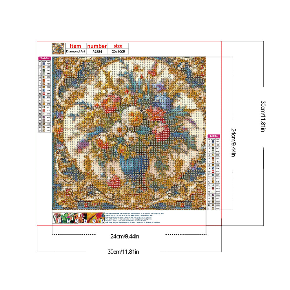 Diamond Painting - Full Round - Relief Vase (30*30CM)