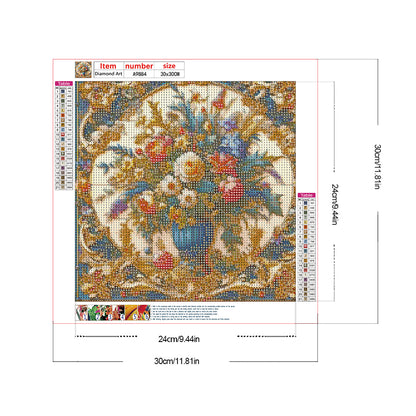 Diamond Painting - Full Round - Relief Vase (30*30CM)