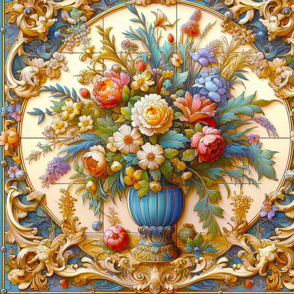 Diamond Painting - Full Round - Relief Vase (30*30CM)