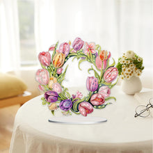 Load image into Gallery viewer, Tulip Wreath Desktop Diamond Art Kits Diamond Painting Desktop Ornaments
