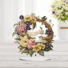 Load image into Gallery viewer, Bird Wreath Desktop Diamond Art Kits Diamond Painting Desktop Ornaments
