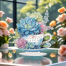 Load image into Gallery viewer, Teacup Succulent Desktop Diamond Art Kits Diamond Painting Desktop Decors
