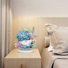 Load image into Gallery viewer, Teacup Succulent Desktop Diamond Art Kits Diamond Painting Desktop Decors
