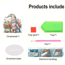 Load image into Gallery viewer, Acrylic Special Shape Gardening Gnome Diamond Painting Desktop Ornaments
