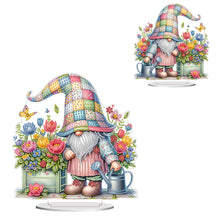 Load image into Gallery viewer, Acrylic Special Shape Gardening Gnome Diamond Painting Desktop Ornaments
