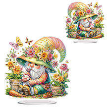 Load image into Gallery viewer, Acrylic Special Shape Gardening Gnome Diamond Painting Desktop Ornaments
