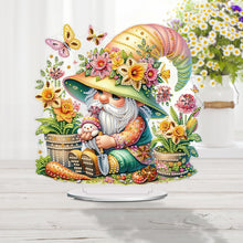 Load image into Gallery viewer, Acrylic Special Shape Gardening Gnome Diamond Painting Desktop Ornaments
