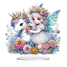 Load image into Gallery viewer, Acrylic Special Shape White Horse Elf Diamond Painting Desktop Ornaments
