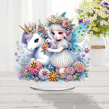 Load image into Gallery viewer, Acrylic Special Shape White Horse Elf Diamond Painting Desktop Ornaments

