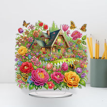 Load image into Gallery viewer, Acrylic Special Shape Flower House Diamond Painting Desktop Ornaments for Home
