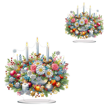 Acrylic Special Shape Flower Candle Diamond Painting Desktop Ornaments for Home
