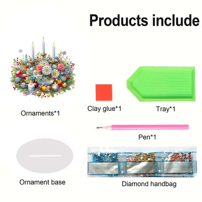 Acrylic Special Shape Flower Candle Diamond Painting Desktop Ornaments for Home