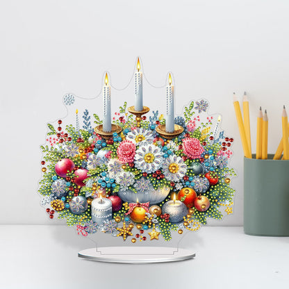 Acrylic Special Shape Flower Candle Diamond Painting Desktop Ornaments for Home