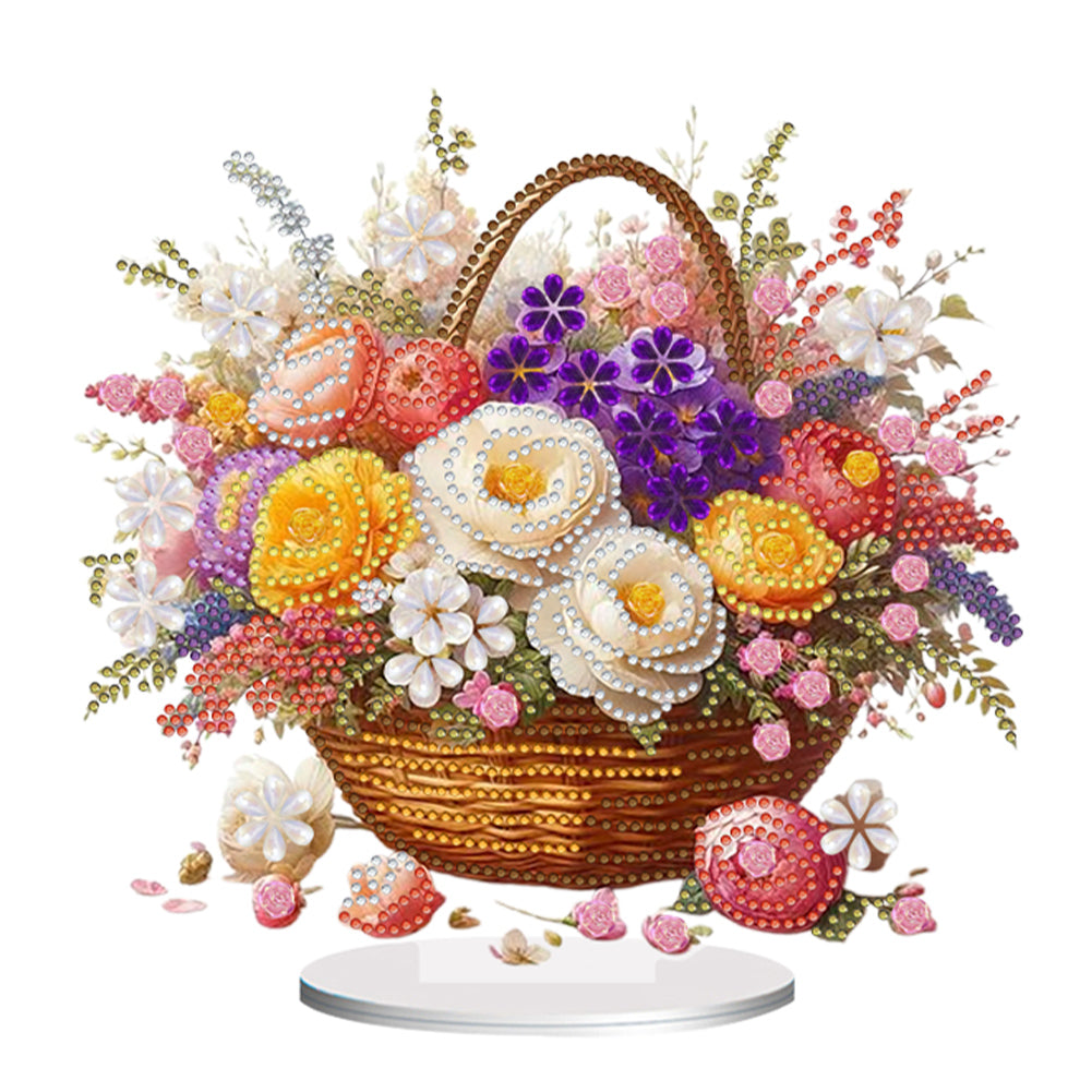 Acrylic Special Shaped Flower 5D DIY Diamond Art Tabletop Decorations for Adults