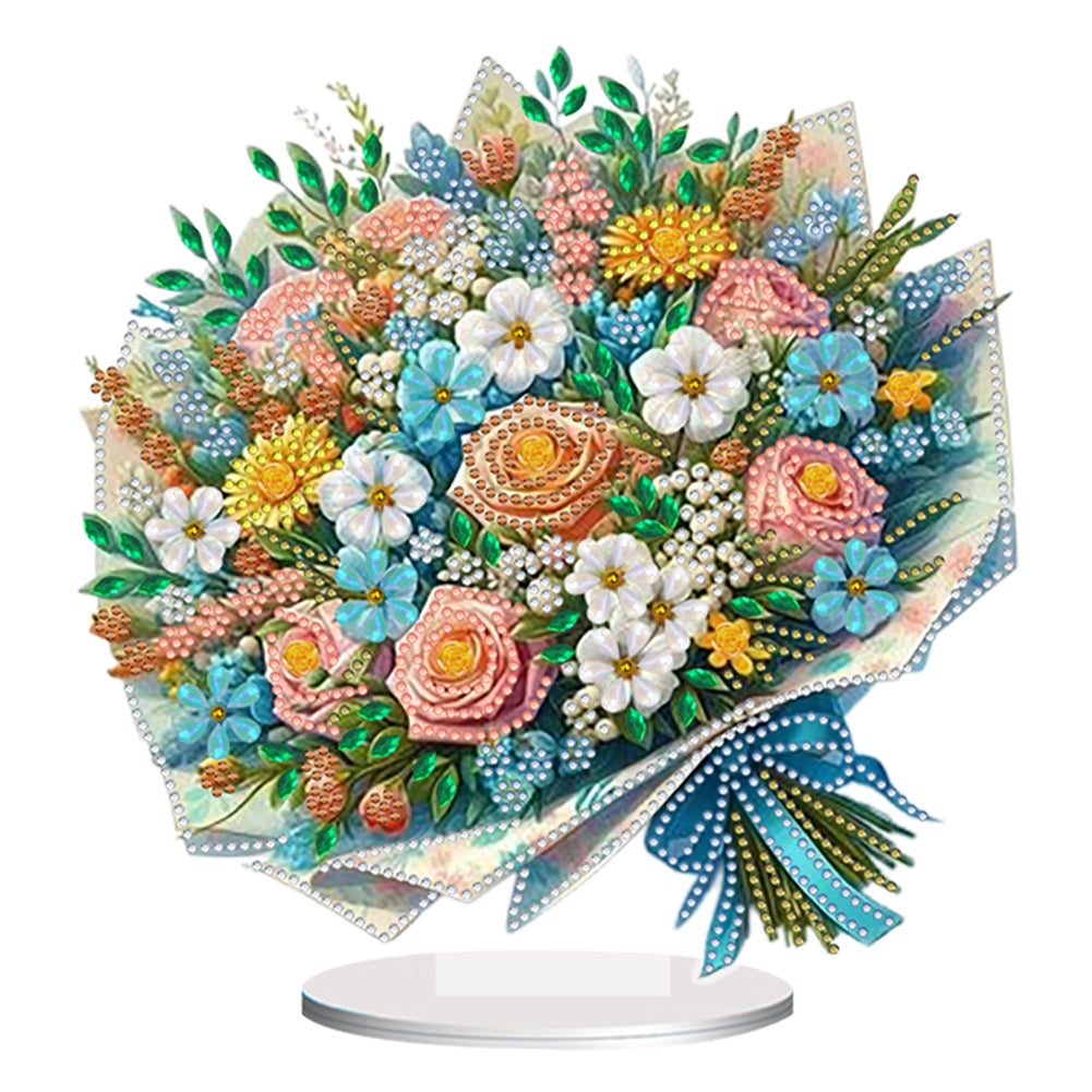 Acrylic Special Shaped Flower 5D DIY Diamond Art Tabletop Decorations for Adults