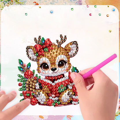 6Pcs Acrylic Christmas Diamond Painting Fridge Magnet Cute Fridge Stickers