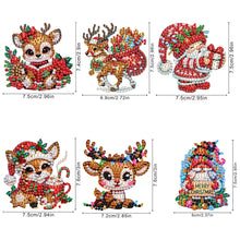 Load image into Gallery viewer, 6Pcs Acrylic Christmas Diamond Painting Fridge Magnet Cute Fridge Stickers
