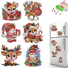 Load image into Gallery viewer, 6Pcs Acrylic Christmas Diamond Painting Fridge Magnet Cute Fridge Stickers
