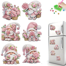 Load image into Gallery viewer, 6Pcs Acrylic Gnome Diamond Painting Fridge Magnet Cute Fridge Stickers
