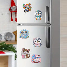 Load image into Gallery viewer, 6Pcs Acrylic Animals Diamond Painting Fridge Magnet Cute Fridge Stickers
