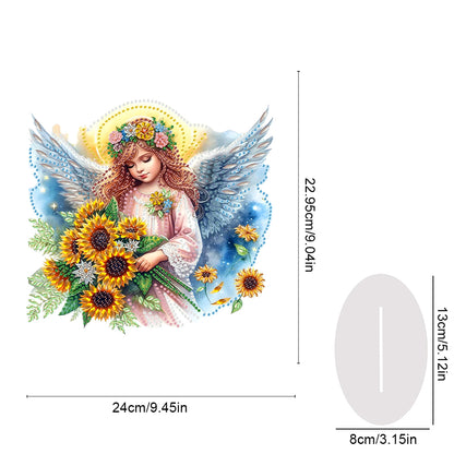Acrylic Special Shape Angel Sunflower Diamond Painting Desktop Ornaments