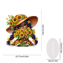 Load image into Gallery viewer, Acrylic Special Shape Sunflower Girl Diamond Painting Desktop Ornaments
